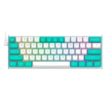 Teclado Gamer Redragon K683WB RGB Fidd Sem Fio Ingles - Branco Verde