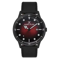 Relogio Analógico Masculino Daniel Klein DK.1.12668-5 Premium Gents / Pulseira de Couro Genuino - Preto