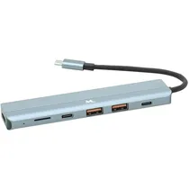 Hub Mtek DS-61TC Tipo-C 6 En 1 2 Puertos USB 3.2 4K