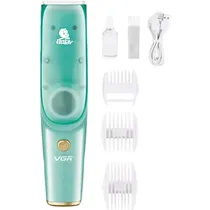 Aparador / Cortador de Cabelo VGR Voyager V-151 Baby Clipper / 800MAH / IPX7 / Recarregavel - Verde Claro