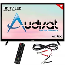 TV LED 24" Audisat AD-24 Ac/DC (2026) HD com Conversor Digital (1 Ano de Garantia)