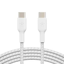 Cabo Belkin Boostcharge USB-C/USB-C 1M Braided Branco - CAB004BT1MWH