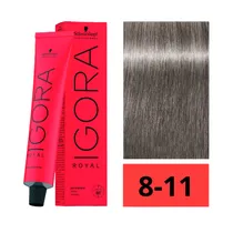 Crema de Coloración Schwarzkopf Igora Royal 8-11 Rubio Claro Ceniza Intenso 60GR