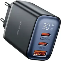 Mcdodo Cargador CH-2180 30W s/Cable Dual USB-C/USB-A Black