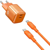 Carregador Wiwu com Cabo USB-C A USB-C WI-G025 45W - Laranja