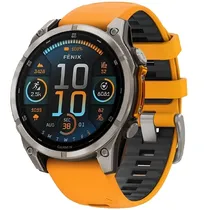 Relogio Garmin Fenix 8 Amoled Sapphire 010-02905-11 51 MM com GPS/Wi-Fi - Cinza/Laranja