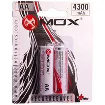 Pilha Mox AA Recarregavel 4300 Mah - 2 Unidades
