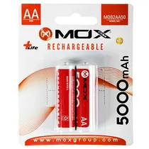 Pilha Recarregável AA Mox MOB2AA50 de 5.000 Mah 1.2V - 2 Unidades