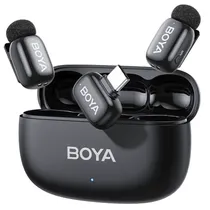 Microfone Sem Fio para Smartphone Boya Mini 2-02 com USB-C - Preto