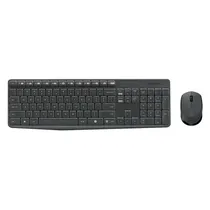 Kit Teclado e Mouse Logitech MK235 920-007901 Sem Fio Espanhol - Preto