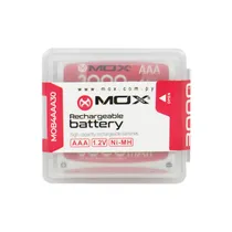 Pilha Mox MOB4AAA30 - AAA - 3000MAH - 4 Unidades - Recarregável