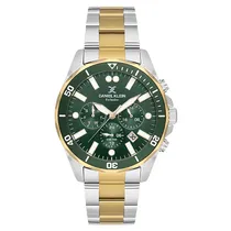 Relogio Analógico Masculino Daniel Klein DK.1.14067-5 Exclusive Gents / Pulseira de Aço Inoxidável - Prata/Dourado/Verde