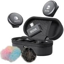 Microfone Sem Fio para Smartphone Boya Omic-U com USB-C - Preto