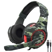 Headset Gamer Kolke KGA-487 Trooper LED / com Fio - Vermelho / Camuflado