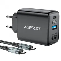 Carregador Acefast A17 65W USB-A + USB-C + HDMI 3EN1 BLK + Cabo