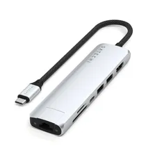 Satechi Hub ST-P7SS USB-C 7IN1 Slim Multiport Adapter Ethernet Silver