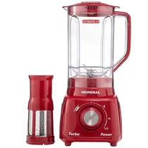 Liquidificador Mondial Turbo Power L-99-FR 550 Watts 2.2 Litros 3 Velocidades + Pulsar 220V ~ 50/60 HZ - Vermelho
