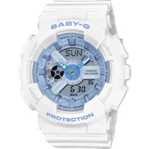 Relógio Casio Baby-G BA-110XBE-7ADR Feminino Analógico/Digital - Branco/Azul Claro