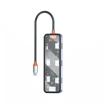 Hub Wiwu CB008 Cyber 8 In 1 USB-C Gray