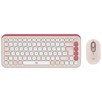 Kit Teclado + Mouse Sem Fio Logitech Pop Icon Combo - Rose (920-013053)