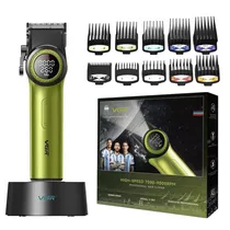 Maquina de Cortar Cabelo Voyager VGR V-001 / 4600MAH / 9000RPM / Recarregavel / com Acessorios - Preto/ Verde