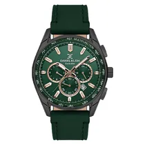 Relógio Analógico Masculino Daniel Klein DK.1.13902-5 Exclusive Gents / Pulseira de Couro Genuino - Preto/Verde