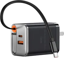 Carregador Wiwu com Cabo Helix WI-G020 67W 2 Em 1 - Black