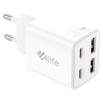 Carregador 4LIFE FL94302XACW 30W 2XUSB-A/USB-C - Branco