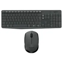 Teclado + Mouse Logitech MK235 Wireless / Espanhol - Cinza / Preto (920-007901)