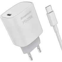 Carregador Ecopower EP-7050 USB-C/USB-C 20W - Branco