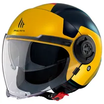 Capacete MT Helmets Viale SV s Beta D3 - Aberto - Tamanho XL - com Óculos Interno - Fluor Yellow Matt