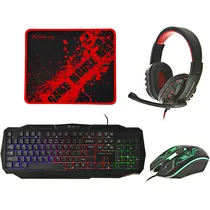 Kit Gamer Teclado + Mouse + Fone de Ouvido + Mousepad Strike Me CM-406