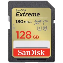 Cartão de Memória SD de 128GB Sandisk Extreme SDSDXVA-128G-Gncin - Preto/Dourado