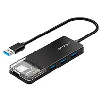 Hub USB 3.0 FTX CT-HUBT1-PB 4 Portas / 4 USB 3.0 / USB-C Fêmea - Cinza