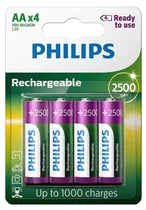 Pilha Recarregável AA Philips R6B4RTU25/97 (4 Unidades)