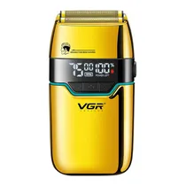 Barbeador Eletrico VGR Voyager V-350 / 7500RPM / Recarregável - Dourado