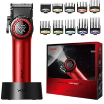 Maquina de Cortar Cabelo Voyager VGR V-001 / 4600MAH / 9000RPM / Recarregavel / com Acessorios - Preto/ Vermelho