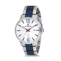 Relógio Analógico Masculino Daniel Klein Premium DK12129-2 - Prata e Azul