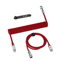 Cabo USB-C para USB-A, Attack Shark C01PRO Espiral, Aviator, Red