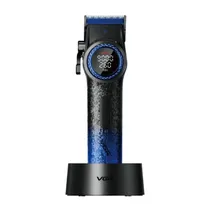 Maquina de Cortar Cabelo VGR Voyager V-001 / 4600MAH / 9000RPM / Recarregavel / com Acessorios - Preto/ Azul