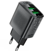 Carregador Acefast A86 12W 2USB-A Negro