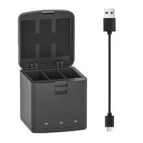 Carregador Triplo USB Box 4LIFE Versaflex Collection FL13H8 para Gopro 13 - Preto (Bateria Não Incluída)