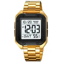Relògio Masculino Digital Skmei 2128 Gdsibk Gold Silver Black