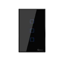 Interruptor de Parede Inteligente Smart Sonoff T3US3C Wi-Fi/3 Botoes - Preto
