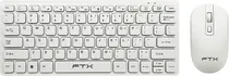 Teclado e Mouse Sem Fio FTX FTXGK03 - Branco (Português)