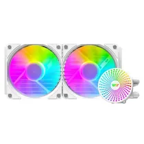 Water Cooler Cpu Aigo Darkflash Radiant DC 240 Liquid, Argb, Branco, 240MM, Intel 115X/ 1200/ 1700/ 2011(V3), AMD AM3+/ AM4/ AM5/ FM2+