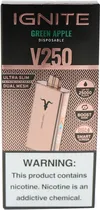Vape Descartável Ignite V250 Green Apple 25000 Puffs Rose