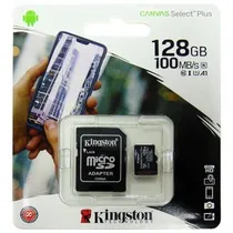 Cartao Micro SD 128GB Kingston Canvas C10 100MB/s