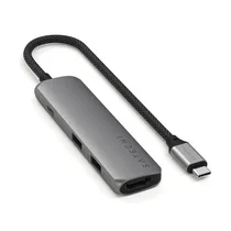 Hub USB Satechi ST-P4SM com 4 Portas / Conector USB-C / HDMI / USB - Space Grey