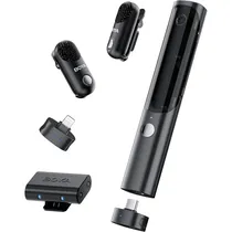 Microfone Sem Fio para Smartphone Boya MAGIC-02 com Lightning e USB-C - Preto